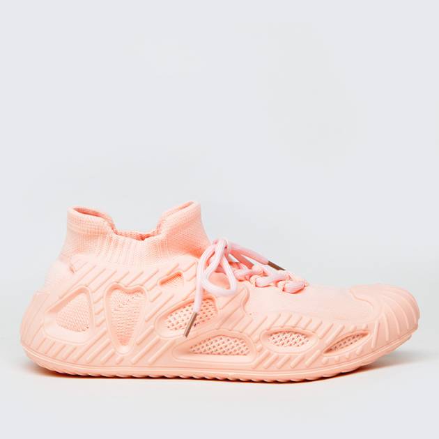 Мягкие кроссовки из текстиля розового цвета